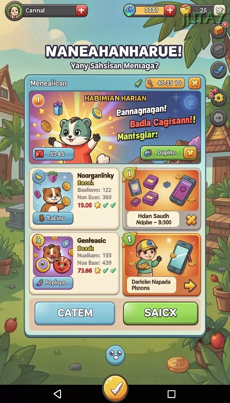 Cuplikan layar WINALLCASINO — menu navigasi